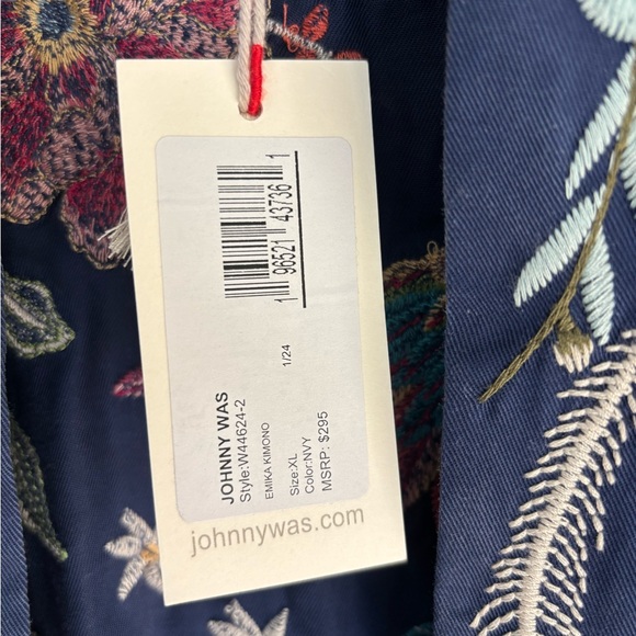 Johnny Was Navy Floral Embroidered Kimono - Picture 5 of 8